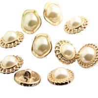 Plastic Button gold color plated random style & DIY mixed colors Sold By PC