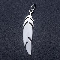 Stainless Steel Pendants, Feather, plated, DIY, more colors for choice, 6x29mm, 5PCs/Bag, Sold By Bag