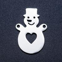 Stainless Steel Pendants, Snowman, plated, DIY & double-hole, more colors for choice, 14.50x22mm, 5PCs/Bag, Sold By Bag