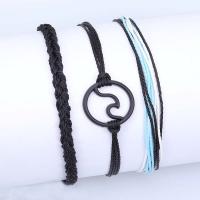 Friendship Bracelet, Tibetan Style, with Wax Cord, fashion jewelry, more colors for choice, Sold By PC