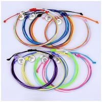 Friendship Bracelet, Wax Cord, with Tibetan Style, fashion jewelry, more colors for choice, Sold By PC