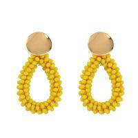 Zinc Alloy Drop Earrings with Seedbead plated for woman nickel lead & cadmium free Sold By Pair