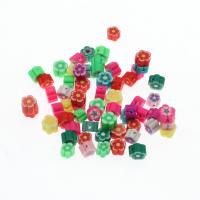 Polymer Ton Perlen , Blume, farbenfroh, frei von Nickel, Blei & Kadmium, 8~6.5mm, 1000PCs/Tasche, verkauft von Tasche