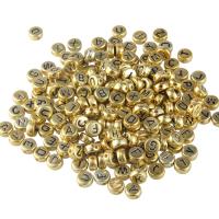 Polymer Ton Perlen , Acryl, gemischtes Muster & DIY & Emaille, goldfarben, 7mm, 100PCs/Tasche, verkauft von Tasche