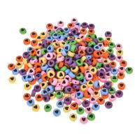 Acrylic Jewelry Beads, DIY & with heart pattern & enamel, mixed colors, 4x7mm, 100PCs/Bag, Sold By Bag