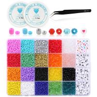 Seedbead DIY Bracelet Set, with Glass Beads, stoving varnish, different styles for choice, 168x95x20mm,4mm, Sold By Box