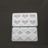 Conjunto de moldes epóxi DIY, silicone, Coração, Sustentável, 155x98x15mm, vendido por PC
