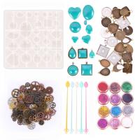 DIY Epoxy Mold Set Silicone with Plastic Cabochon Mold for Pendant Making durable Sold By Set