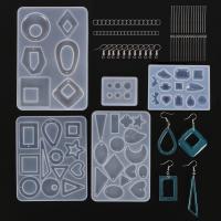 DIY Epoxy Mold Set for Earrings & Earring Component Pendants Silicone durable Sold By Set