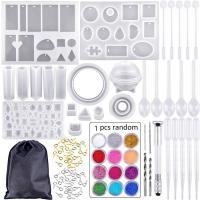 DIY Epoxy Mold Set Silicone Bangle & Pendant Casting Molds and Tools Set with a Black Storage Bag for DIY Jewelry Craft Making durable Sold By Set