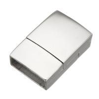 Fermoir magnétique en acier inoxydable, rectangle, couleur originale, 19x12.50x6mm, Trou:Environ 11x4mm, 10PC/lot, Vendu par lot