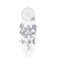 Fashion Dream Catcher Iron with Cotton Thread & Feather handmade white Sold By PC