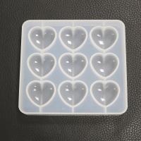 DIY Epoxy Mold Set, Silicone, Heart, plated, durable, 128x120x15mm, Sold By PC