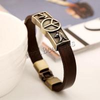 Cowhide Bracelet, Faux Leather, plated, different styles for choice & for man, more colors for choice, nickel, lead & cadmium free, 10mm, Sold Per Approx 8.5 Inch Strand
