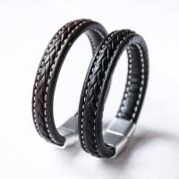 Cowhide Bracelet Faux Leather plated for man nickel lead & cadmium free 13mm Sold Per Approx 8.1 Inch Strand