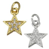 Cubic Zirconia Micro Pave Brass Pendant Star plated DIY & micro pave cubic zirconia Approx 3.5mm Sold By Lot