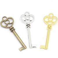 Tibetan Style Key Pendants, plated, DIY, more colors for choice, nickel, lead & cadmium free, 61x20x5mm, Sold By PC