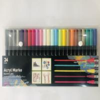 plástico Water Color Pen, with náilon, Vario tipos a sua escolha, cores misturadas, 10x140mm, vendido por box