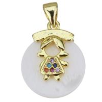 Cubic Zirconia Micro Pave Brass Pendant, plated, fashion jewelry & DIY & with cubic zirconia, nickel, lead & cadmium free, 15x18.50x4mm, Hole:Approx 3.5x4mm, 10PCs/Lot, Sold By Lot