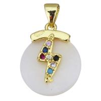 Cubic Zirconia Micro Pave Brass Pendant, plated, fashion jewelry & DIY & with cubic zirconia, nickel, lead & cadmium free, 15x18.50x4.50mm, Hole:Approx 3.5x4mm, 10PCs/Lot, Sold By Lot