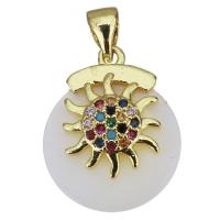 Cubic Zirconia Micro Pave Brass Pendant, plated, fashion jewelry & DIY & with cubic zirconia, nickel, lead & cadmium free, 15x18.50x5mm, Hole:Approx 3.5x4mm, 10PCs/Lot, Sold By Lot