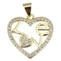 Cubic Zirconia Micro Pave Brass Pendant plated fashion jewelry & DIY & with cubic zirconia nickel lead & cadmium free Approx Sold By Lot