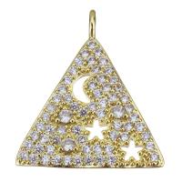 Cubic Zirconia Micro Pave Brass Pendant, plated, fashion jewelry & DIY & with cubic zirconia, nickel, lead & cadmium free, 22x24.50x5mm, Hole:Approx 3mm, 10PCs/Lot, Sold By Lot