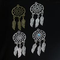 Tibetan Style Pendants, Dream Catcher, plated, DIY, more colors for choice, nickel, lead & cadmium free, 66x29x2mm, Sold By PC
