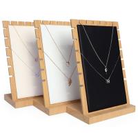 Leather Necklace Display Wood with Suede & PU Leather durable Sold By PC