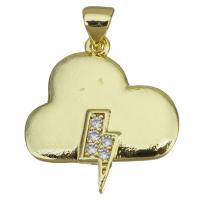 Cubic Zirconia Micro Pave Brass Pendant, plated, fashion jewelry & DIY & with cubic zirconia, nickel, lead & cadmium free, 20x21.20x2mm, Hole:Approx 3.5x4mm, 10PCs/Lot, Sold By Lot