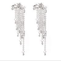 Zinc Alloy Tassel Earring plated fashion jewelry & for woman nickel lead & cadmium free Sold By Pair
