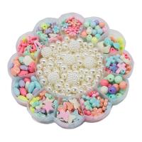 Kinder-DIY Saiten-Perlen-Set, Acryl, verschiedene Stile für Wahl, keine, 155x155x20mm, verkauft von Box