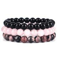 Gemstone Bracelets, Natural Stone, three pieces & fashion jewelry, more colors for choice, Sold By PC