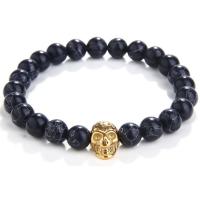 Natural Gemstone Howlite Bracelets with Skull Brass Charms Labradorite & Tiger Eye fashion jewelry Sold By PC