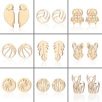 Stainless Steel Stud Earrings, plated, fashion jewelry & different styles for choice & for woman, more colors for choice, 5x5x5cm, Sold By Pair