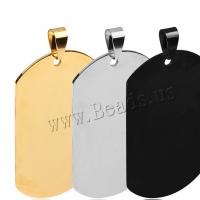 Stainless Steel Pendants, plated, DIY & for man, more colors for choice, 50mm29mm, 1PCs/Bag, Sold By Bag
