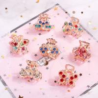 Hair Claw Clips Zinc Alloy rose gold color plated random style & for woman & with rhinestone nickel lead & cadmium free Sold By Bag