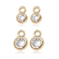 Cubic Zirconia Brass Pendants, gold color plated, different size for choice & micro pave cubic zirconia, metallic color plated, 20PCs/Lot, Sold By Lot