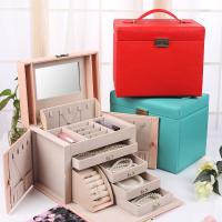 Multifunctional Jewelry Box PU Leather portable & with mirror & waterproof Sold By PC