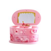 Plastik Musical Box, Przenośne & z lustrem & dla dzieci, różowy, 200x105x110mm, sprzedane przez PC