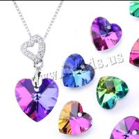 Heart Crystal Beads, plated, DIY & different styles for choice, more colors for choice, 14mm, 12PCs/Bag, Sold By Bag