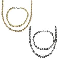 Fashion Stainless Steel Jewelry Sets, Unisex, more colors for choice, 5mm, Length:Approx 22 Inch, Sold By Set