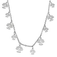 Stainless Steel Jewelry Necklace, with 2 inch extender chain, for woman, silver color, 8.5x9mm,6x7mm,1.5mm, Sold Per Approx 17 Inch Strand