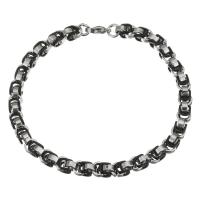 Stainless Steel Jewelry Bracelet, Unisex, black, 5.50mm, Sold Per Approx 8.5 Inch Strand