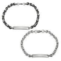 Stainless Steel Jewelry Bracelet, plated, Unisex, more colors for choice, 34x6mm,5mm, Sold Per Approx 8.5 Inch Strand