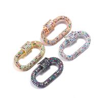 Brass Carabiner Key Ring plated DIY & micro pave cubic zirconia Sold By Lot