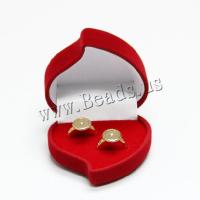 Velvet Ring Box, Flocking Fabric, with Plastic, more colors for choice, 56.60x62.20x41mm, 10PCs/Lot, Sold By Lot