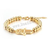 Bijoux bracelet en acier inoxydable, Placage, bijoux de mode & pour femme, Or, 190x26x17mm, Vendu par brin