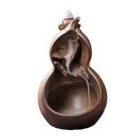 Backflow Incense Burner, Porcelain, plated, for home and office, 90x80x150mm, Sold By PC