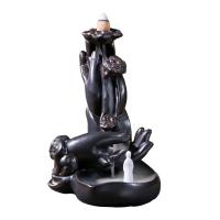 Backflow Incense Burner, Porcelain, plated, for home and office, 120x155x160mm, Sold By PC